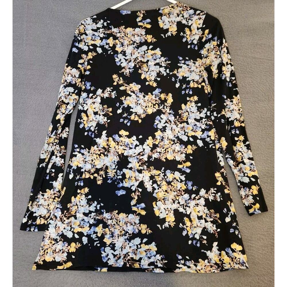 Womans J JILL Long Sleeve Floral Long‎ Tunic Top Shirt Surplice Faux Top Sz XS - Picture 2 of 9